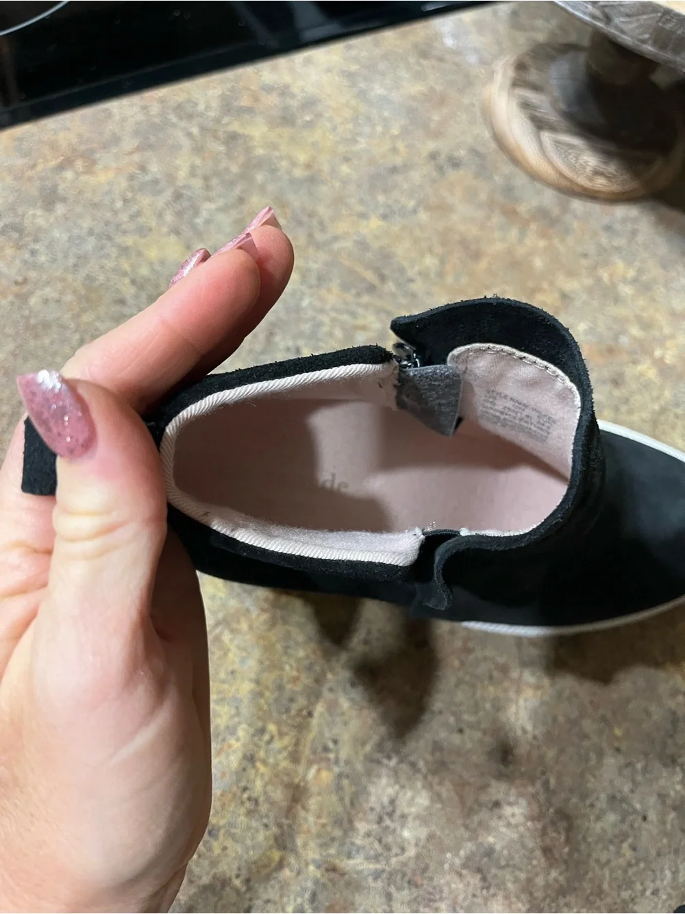Kate Spade Wilkes Suede Ankle Boots Black Sneaker Sole Sz 9 Fall Winter